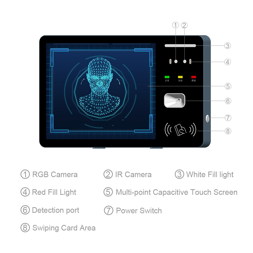 SMD104 Smart Al Face Recognition Device Face Recognition Terminal Alcohol Detection